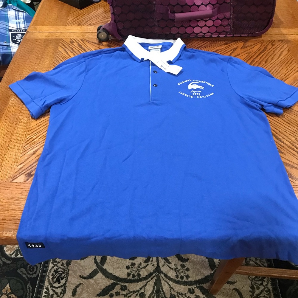 Lacoste Blue Shirt Originally $98.00 Brand New